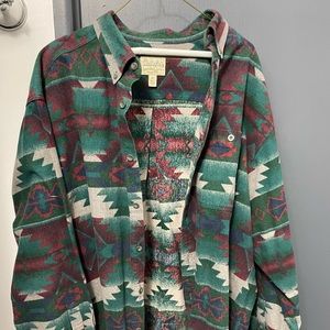 Gorgeous multi colored southwest style brushed cotton. Very soft fabric